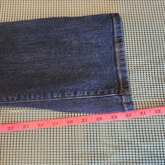 Levi's 505 Women's Straight Leg Jeans, Sz 8, Blue Whiskered Faded Dark Wash - Picture 5 of 9